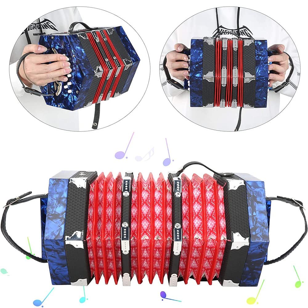 Amazon | 20ボタンコンサーティーナアコーディオン、キャリングバッグ